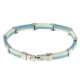 Armband Kautschuk/Stahl hellblau-weiß 21 cm
