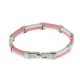 Armband Kautschuk/Stahl pink-weiß 21 cm