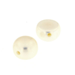 Süßwasser Zuchtperle weiß button seitlich agb. Ø 7,0 - 7,5 mm