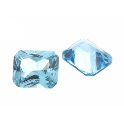 Synth. Aqua achteck Scherenschliff 14 x 8 mm