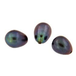 SW Zuchtperle schwarz tropfen agb. Ø 7,0 - 8,0 mm