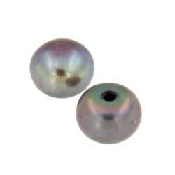 SW Zuchtperle schwarz button agb. Ø 7,5 - 8,0 mm