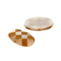 Perlm. mit Inlay oval cab. 10,7 x 7 mm weiß