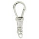 Karabiner für Uhrenkette Öse fest 22 mm Silber