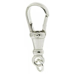 Karabiner für Uhrenkette Öse fest 23,6 mm Silber
