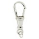 Karabiner für Uhrenkette Öse fest 23,6 mm Silber
