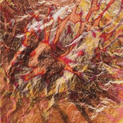 Design Metall Blättchen 140 x 140 mm rot/gold
