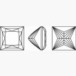 Synth. Aqua carre princess cut 3,5 x 3,5 mm