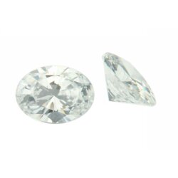 Zirkonia weiß oval 12 x 8 mm