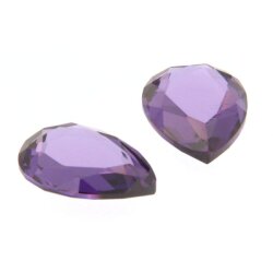 Zirk. amethyst tropfen zweis. Diamantschliff 15 x 11 mm