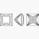 Synth. Turmalin carre princess cut 8 x 8 mm