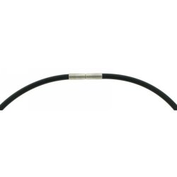 Silikon Collier schwarz Ø 3,0 mm 50 cm Edelstahl