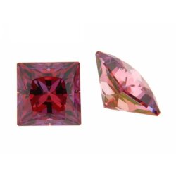 Nanogem rot carre princess cut 3 x 3 mm