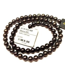 Akoya Zuchtperlenstrang schwarz Ø 6,0 - 6,5 mm