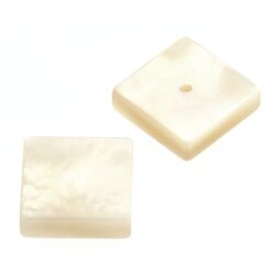 Perlmutt weiß carre Platte 13 x 13 mm